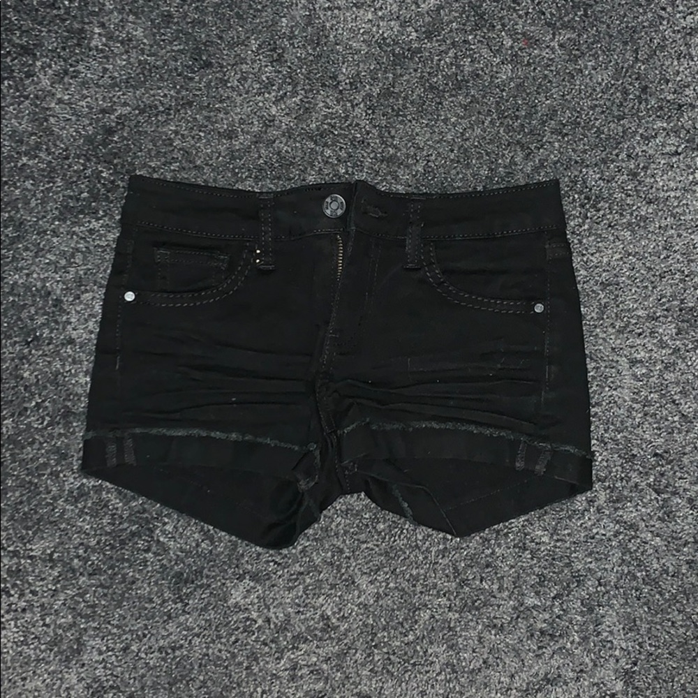 Black jean shorts